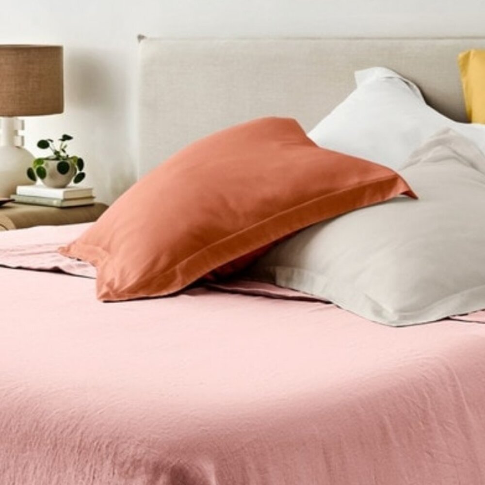 Rebecca Minkoff Linen Blend European Pillow Shams Set of 3 in Terracotta
